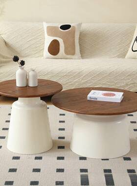 奶油风北欧圆用形小茶几F-56265家客厅户型简约民宿马提尼小脚创