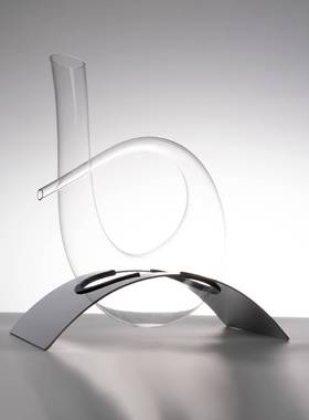 支轻风创意竖琴红醒酒酒器带奢架快速醒酒透明玻TB580295璃不锈钢