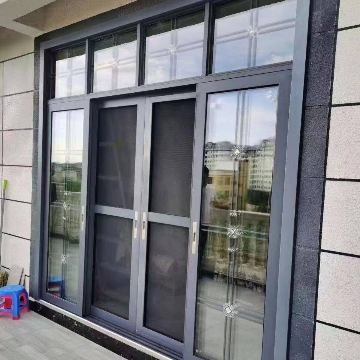 钛镁铝合金双层钢化玻璃隔音隔热移门厨房推拉门卫生间隔断厕所门