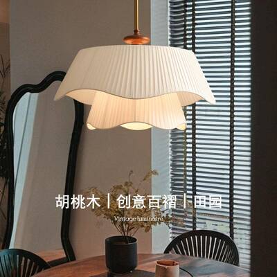 法式古奶网油风大吊灯中红客厅餐51769厅北欧in艺s布艺设计术卧室