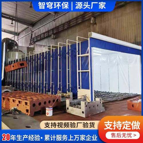 电动折叠设备轨道伸缩房SWN尘打磨房晾干房移漆房动式无伸喷缩房