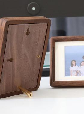 黑桃8实木相框摆台高级裱感6寸寸胡7寸摆件原木画框装木质8670洗