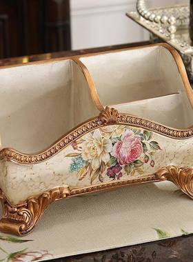 意欧式创收书纳盒摆件复古遥控SJM器茶盒房桌面客厅几储物盒家居