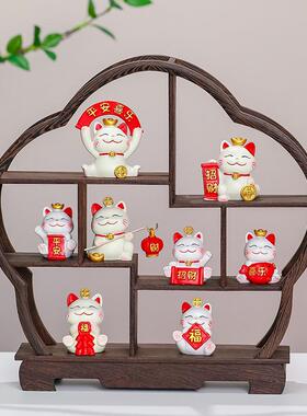 乔中式博古架鸡翅木小多宝阁件招猫财开业迁礼品玄关置物FGJ架摆