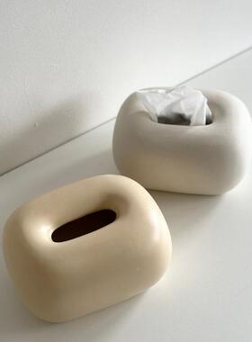 北欧奶油风意KFI陶抽纸盒家瓷用客厅卧室桌面银纸巾色盒装饰品摆