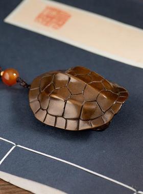 富甲下龟壳手件男士USA随身把玩古把天玩文玩铜乌龟摆铜件现代装