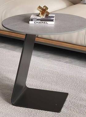 化玻XZF璃茶几欧式客厅沙发意钢边几式轻奢现代简级约高极简圆桌