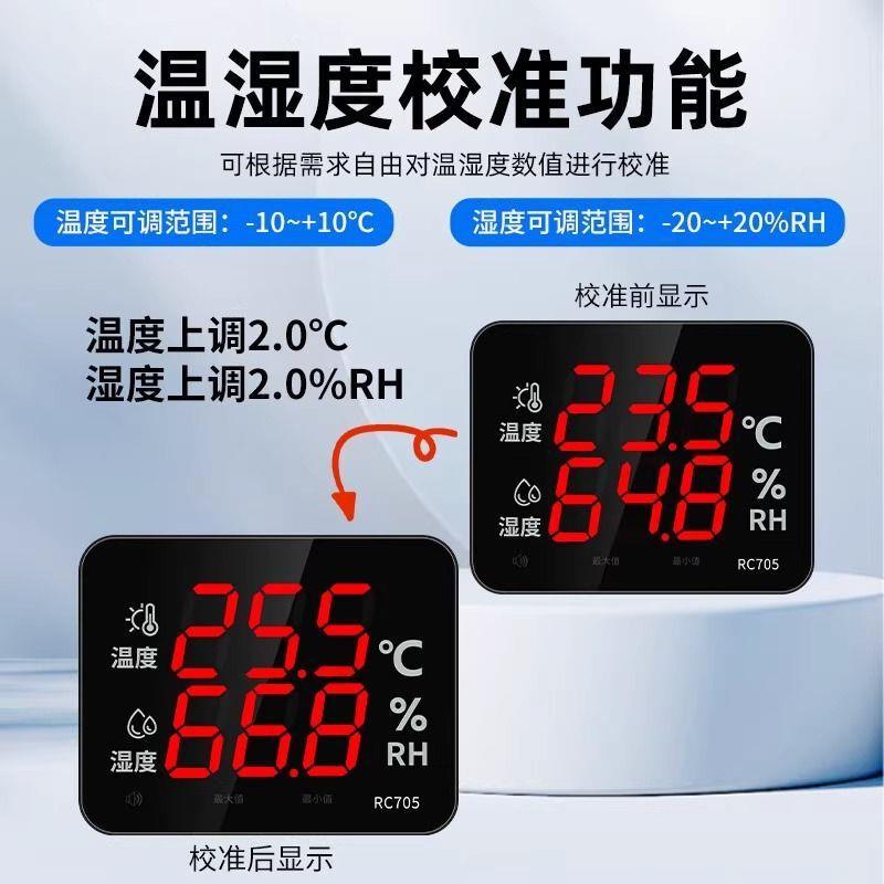 湿度计工业家用高精表度传感器内壁挂式数显温湿45通887讯RC温705