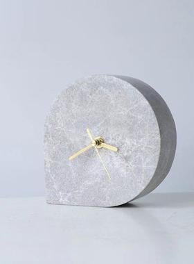 现客代简约轻奢创意大理时摆件钟厅电视BH006柜玄关石桌面座钟家