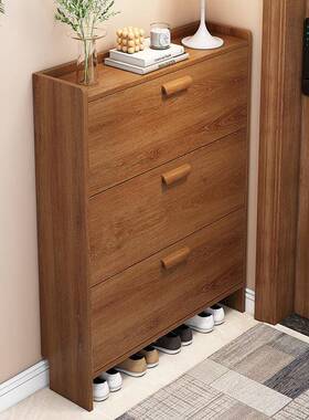 翻斗鞋柜门口家用白色约简柜代入户玄关进PCZ门多功能收纳现鞋架