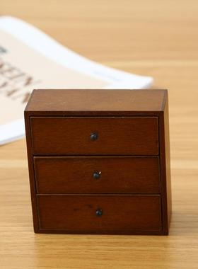 I00321Y娃娃屋模1:型12缩迷你家具胡桃木色组合柜仿真家具展示微D