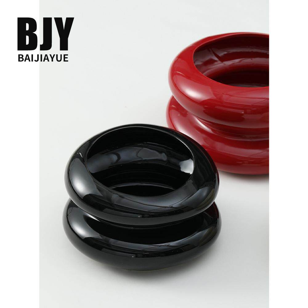 家流双层鹅软I石陶瓷XD-R-7-8花盆现代NS风居年宵蝴蝶兰线大口径