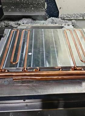 水铝铜型材管压备管式冷板散热器高功率设液体导热低噪静QCP音液