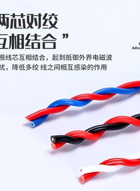 RVS工消程双绞花无氧铜芯660防电源2线线2芯*1/1.5/.5平方信号灯