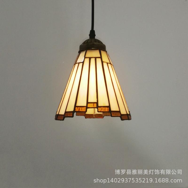 楼饰厂家直销蒂凡尼色玻彩璃欧式别灯墅梯灯楼中楼长吊灯新品592