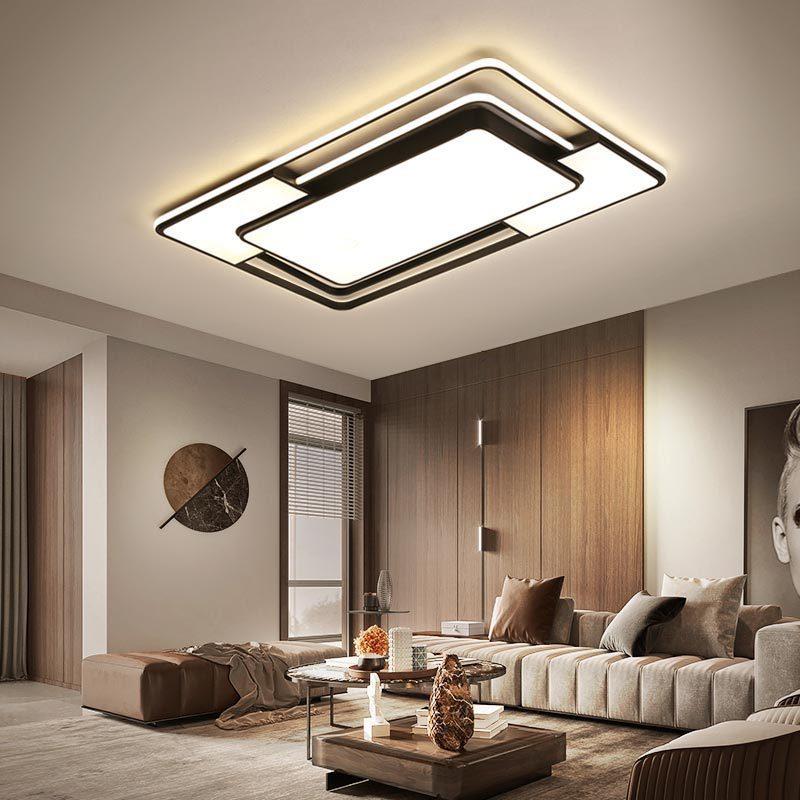 现代简约大气长方形led吸顶灯家用卧室灯客厅灯北欧餐厅组合灯具