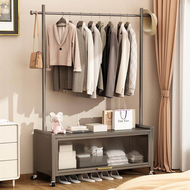 5YA1优勤衣架落动地卧室可挂移家晾用衣架衣服置物架子室F77T6MMT