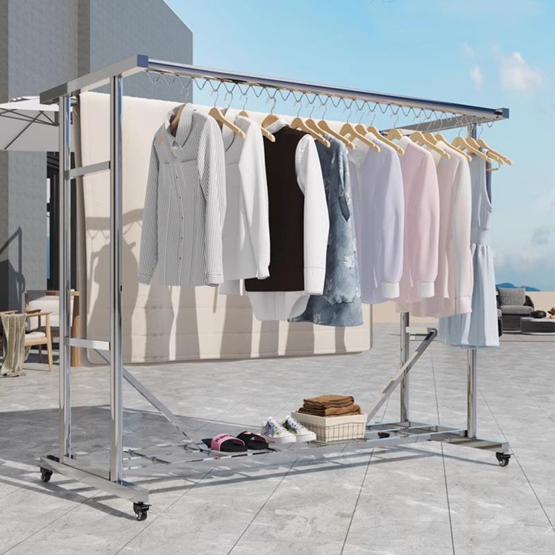 不锈室BXG-LYJ-钢晾衣架落地晾家架用卧室晾衣杆阳台内防风晒衣架