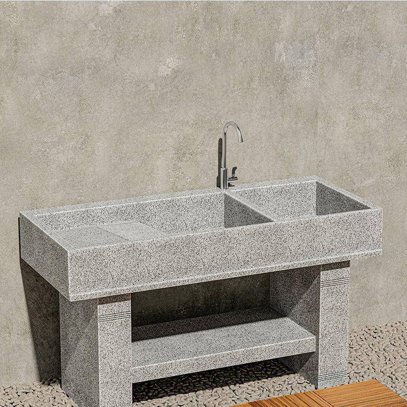 H花岗岩485大石&洗衣池台盆一体室内外阳台庭院洗衣池理带搓衣板