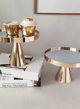 源工IET厂金属蛋糕架品台欧式甜金色蛋面糕架点心展示盘镜电头镀