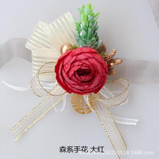 手花结用系品韩版欧式超森手腕花伴娘姐妹团伴郎婚207礼仙手花婚