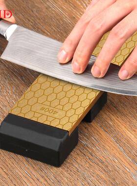 金厂家金色镀钛刀4001000目双KEO面刚砂金刚石磨刀器磨石