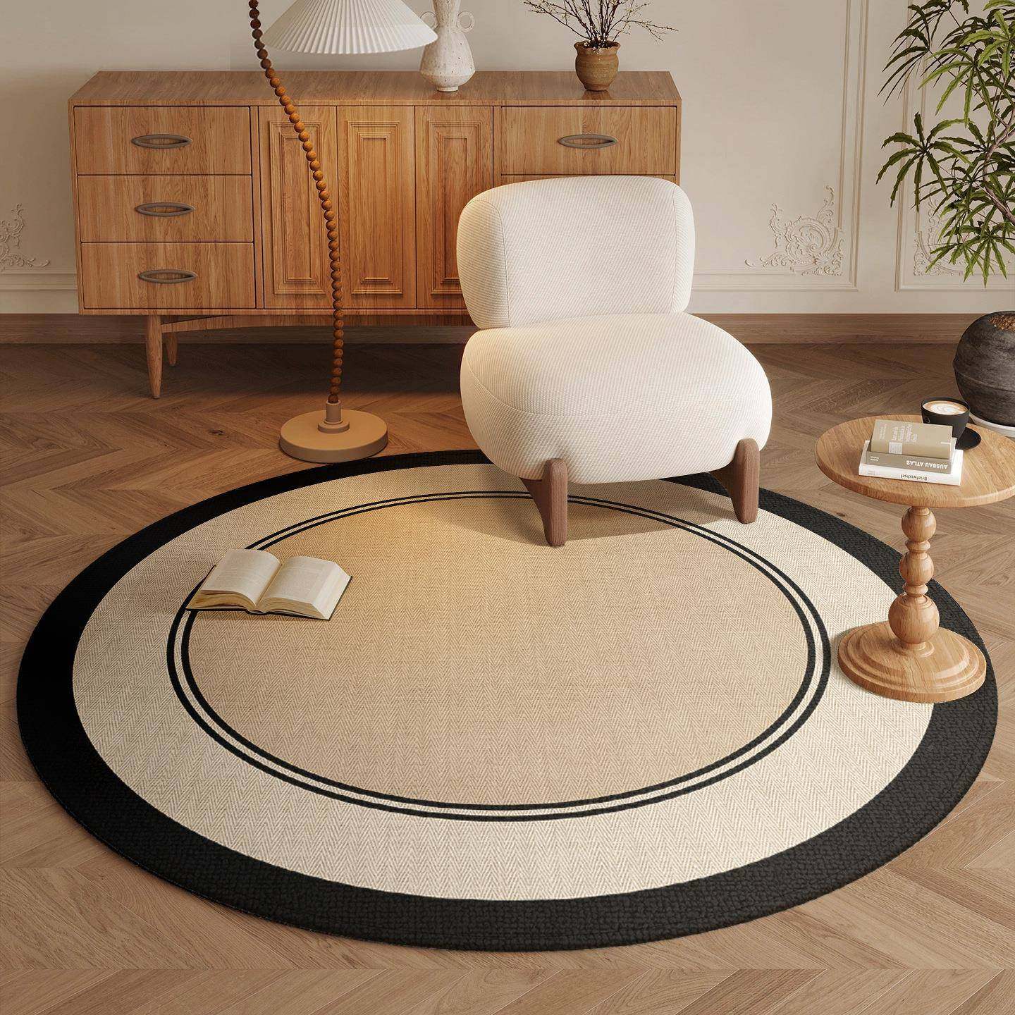 圆形地毯感客厅法式中古风卧地室床边耐other书房摇椅垫复古防滑,居家布艺,地毯,淘宝优惠券,粉丝福利购,淘宝优惠卷