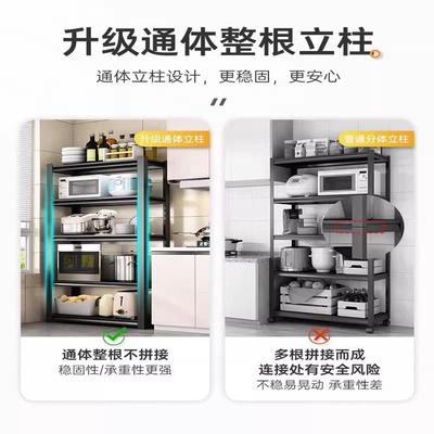 厨房置物架多层收纳架家用碳钢架杂间整理架储物地落一物202504-z