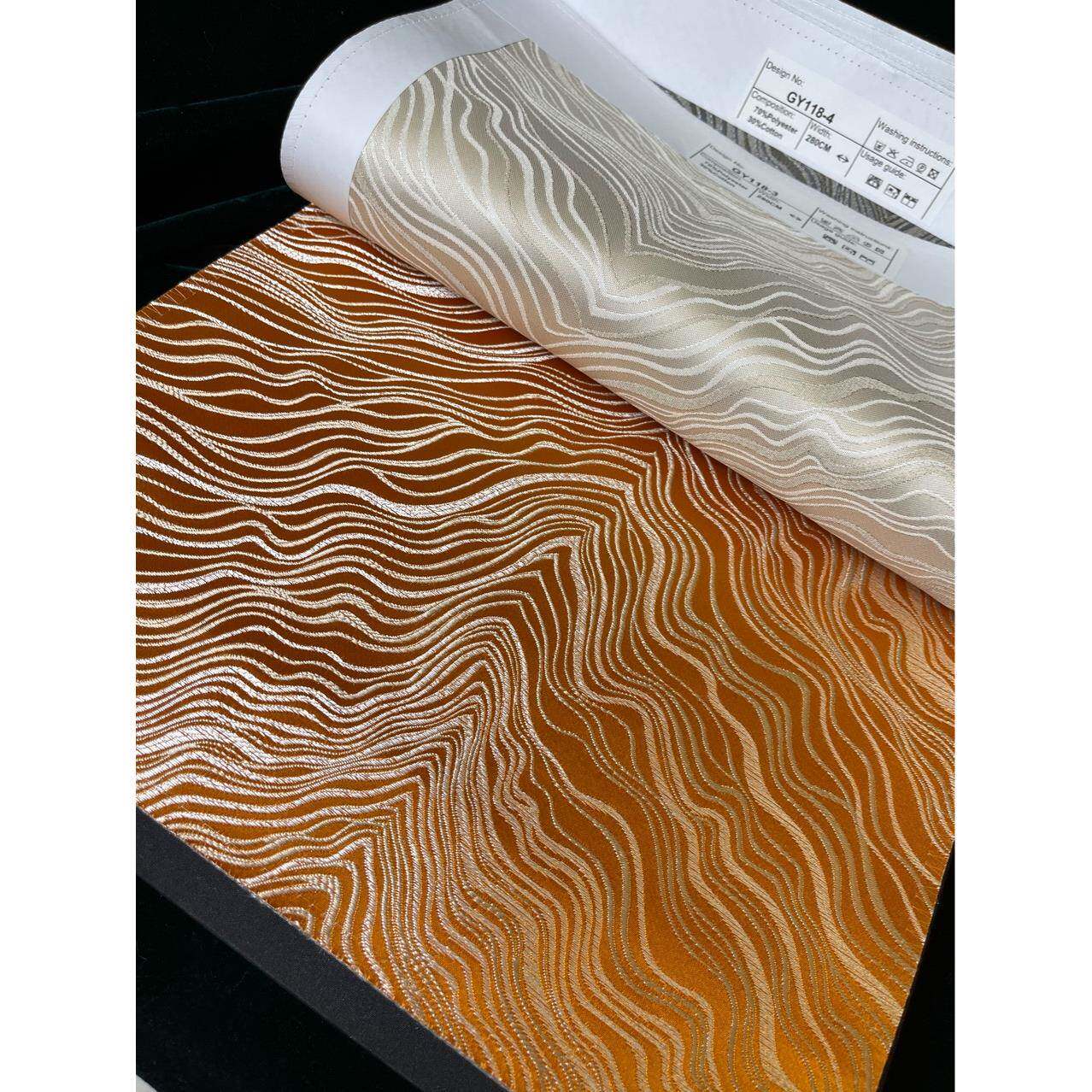 2020年高款客轻奢水新波纹系列窗帘精密提443花时尚现代简约厅大