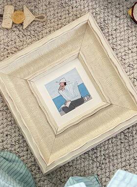 头画画卧al202511室挂包豪斯桌面摆摆件小尺寸小众法式画奶油风床