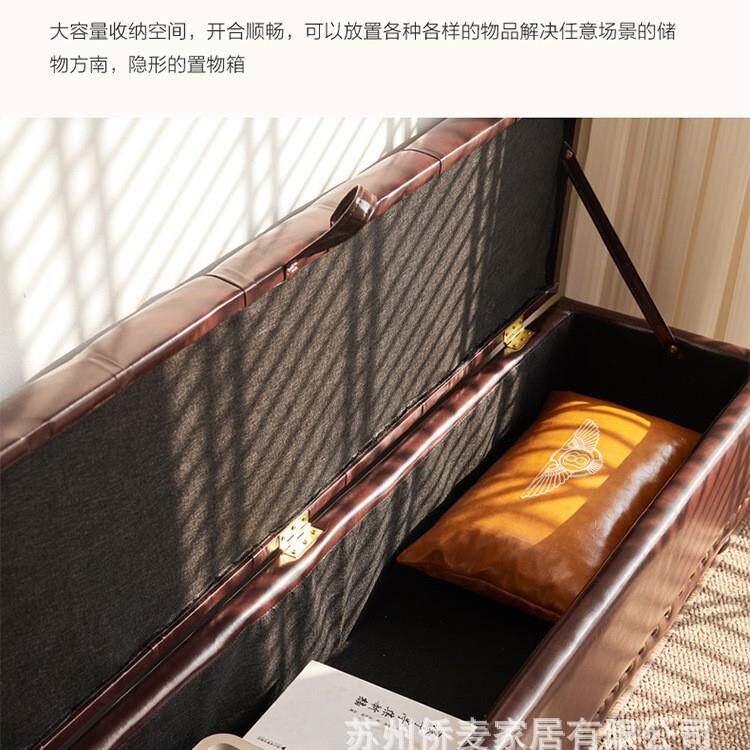侨麦8812美式鞋换凳实木沙发收凳子服装店小用进门试床尾凳家储纳