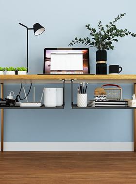 办公室物桌下置架收纳悬挂式桌理底工整HSF桌边挂篮位筐隔板架赵