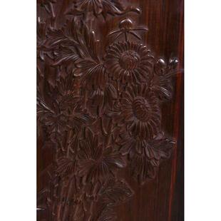 老挝大红酸枝交趾黄檀四季花独板挂屏壁挂挂匾红屏风各屏木家具