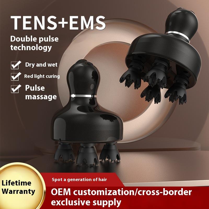 新款EMS微电流头部按摩仪器电动龙爪手揉捏脉冲防水头皮