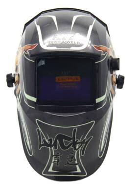 434E打磨低电压警报夜光美女太阳能自动变光焊帽焊工专用9-13可调