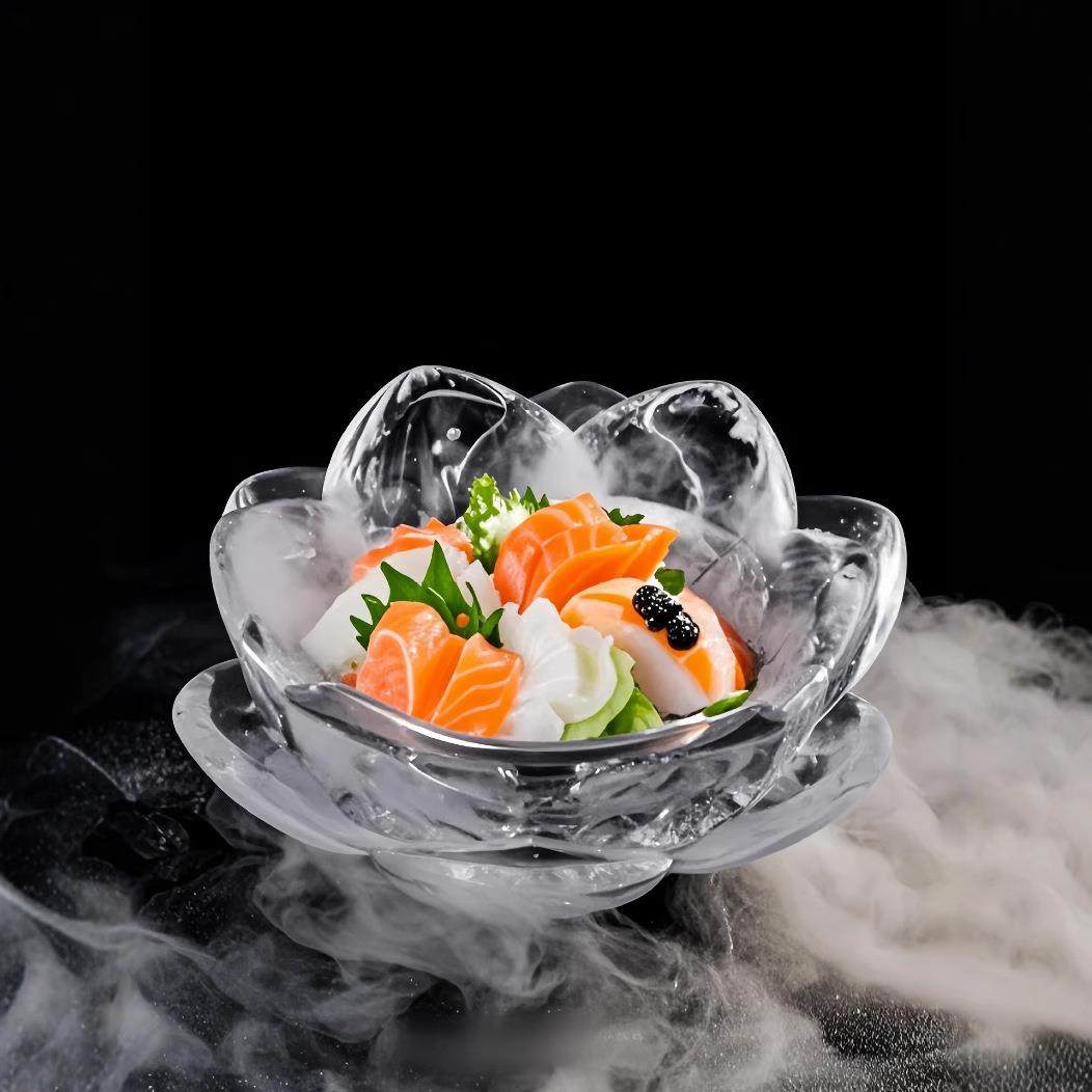 米颂莲花刺身冰碗硅胶模具DI碗莲花冰碗Y日料立食品冰模冰体块刺