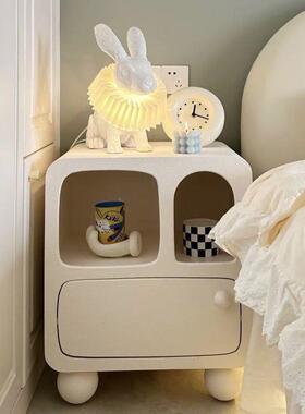 网奶风床s头置物架简约卧室油小型床边柜in风置物柜架KYL红洞穴柜