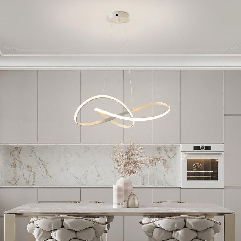 欧后客厅吊灯现代简约创意圆环几JDD-139条何线北灯个性餐厅卧室