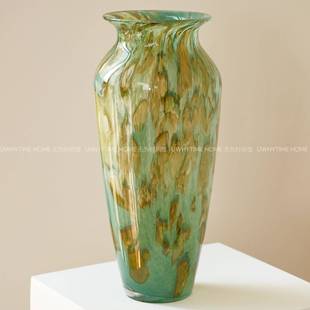 欣可家居古岩肌理高石级感琉奢璃花瓶艺术轻水培百合插花摆ZVQ复