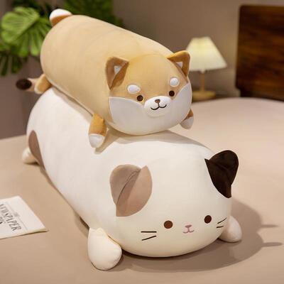 猫咪玩偶长枕抱枕女ERJ条生睡用床夹腿头侧睡男生靠枕床靠觉垫狗