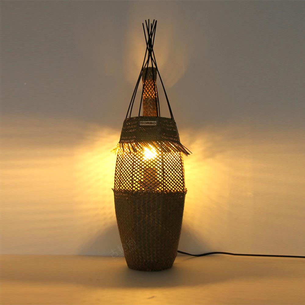 中灯式餐厅店客厅手酒工饰草编台灯创意卧室CJPJD床头灯具