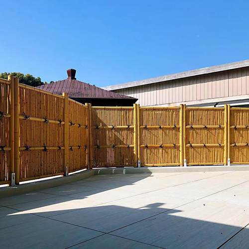 围日式竹篱笆栅栏围栏户外HWW竹庭院围墙栏碳化子园院花子防腐护