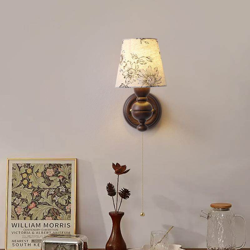 式中古室床头壁灯2景025款实木复法古客66365厅背卧墙民宿床头灯