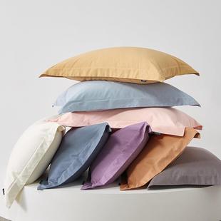 新款 48x74cm 磨毛枕头套全棉纯棉枕套纯色成人家用单只装