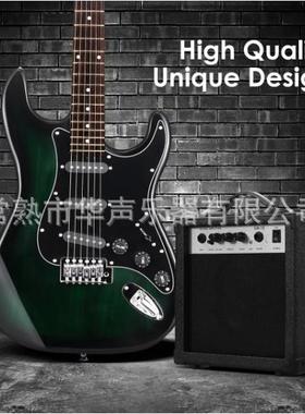 购39寸电吉他学生成人初学墨绿色摇滚电吉他