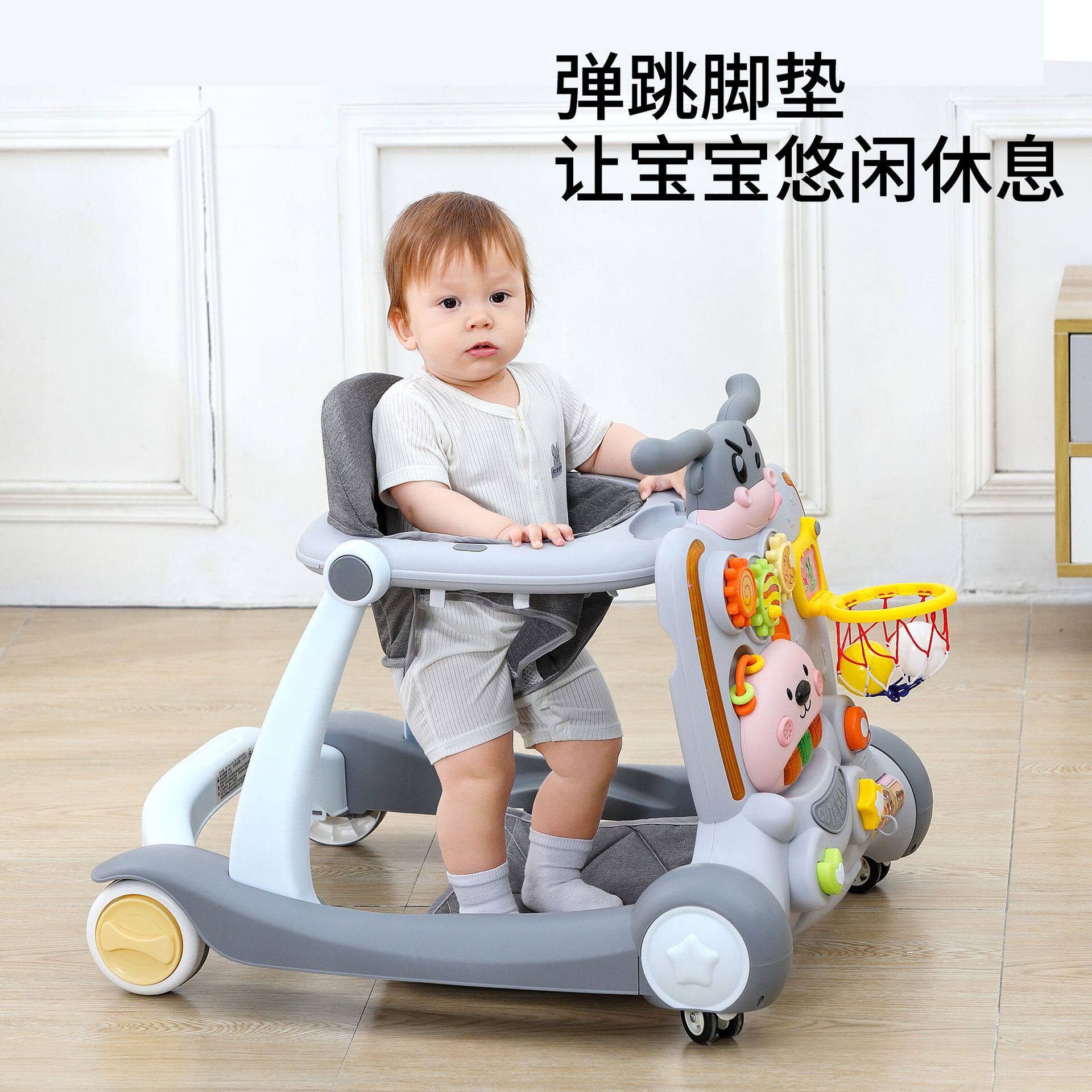 2025新款婴儿学步车宝宝多功能手推车宝宝助步车可折叠顺滑