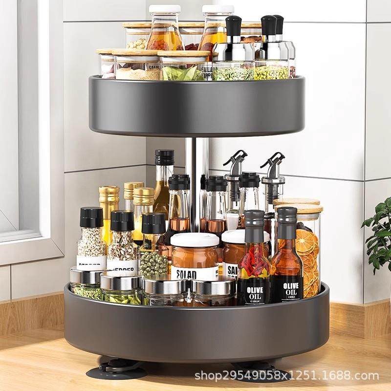 厨房旋转调料置物架家用台面调味料瓶油盐酱醋专用多功能收纳盒子,纺织面料/辅料/配套,纺织机械配件,淘宝优惠券,粉丝福利购,淘宝优惠卷