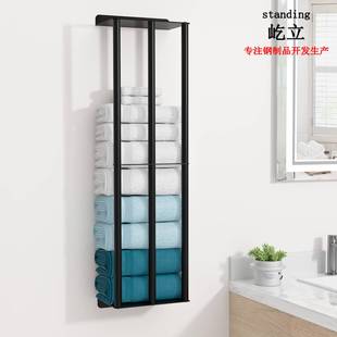 酒店毛巾架公用毛巾架毛巾杆浴巾架壁挂式毛巾架大容量收纳架