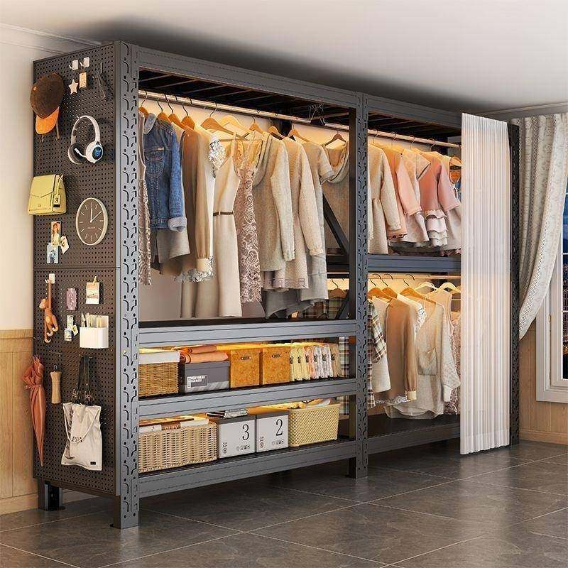 艳丽钢制组合衣柜衣帽架收纳架蝴蝶开放式简易衣架落地货架铁艺家,收纳整理,烫衣板及配件,淘宝优惠券,粉丝福利购,淘宝优惠卷