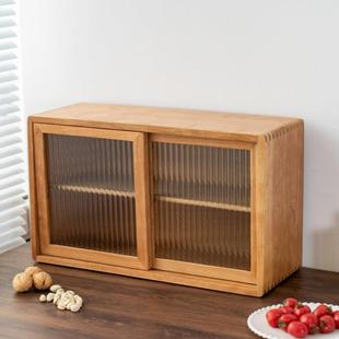 新中式客厅樱桃木餐边柜实木多层收纳柜子茶具碗收纳柜多功能储物